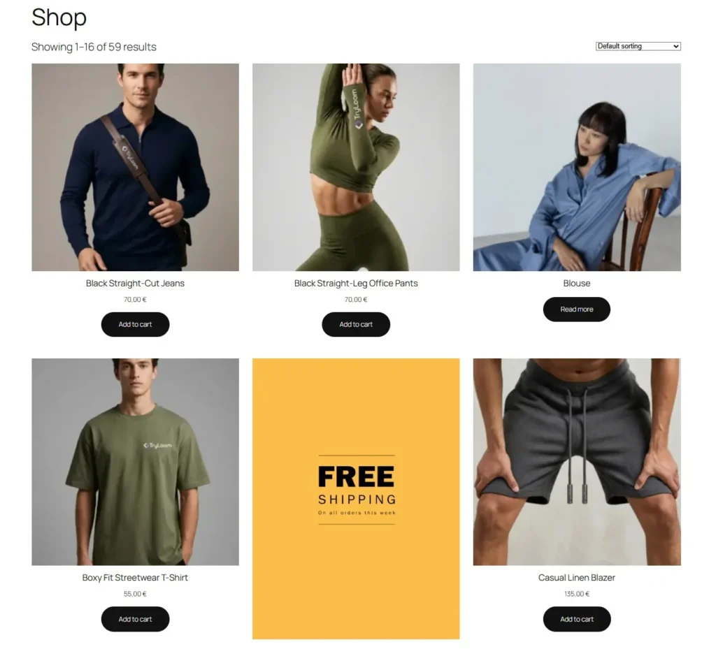 Inline Promo Tiles Woocommerce Sample